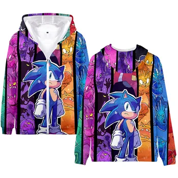 

Sonic The Hedgehog 3D Print Women/Men Hoodie Sweatshirt Hip Hop Long Sleeve Hooded Zipper Jacket Coat Cosplay Costume Adult/Kids