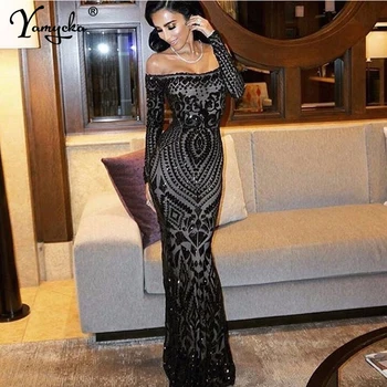 

Sexy Black White Sequins summer dress women maxi club Party Dress elegant bodycon vintage woman Long dresses clothes vestidos HL