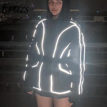 

Sexy jumpsuits for women 2019 fashion reflective rompers womens jumpsuit black long sleeve Playsuit Streetwear korean overalls