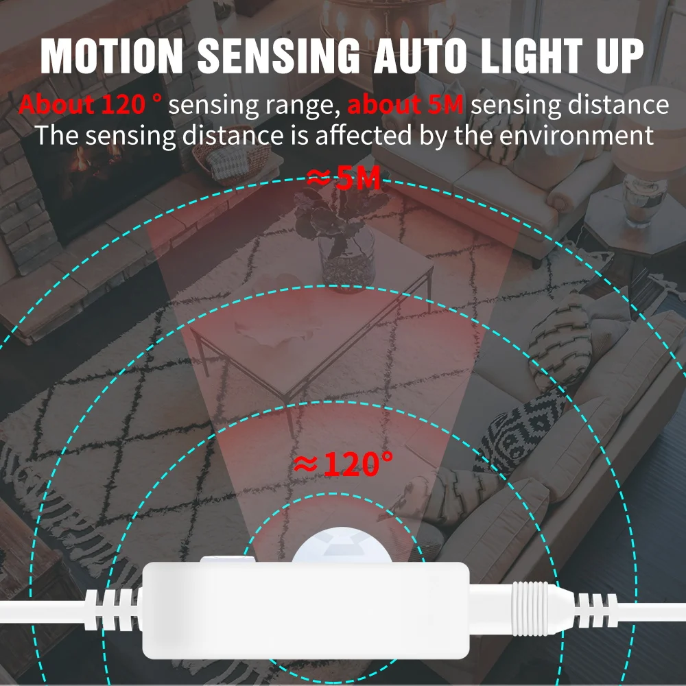 

5V LED Strip Lights USB Smart Lamp Sensor 5M Waterproof Under Cabinet Light LED Flexible Ribbon Fita For Bedroom Decor SMD 2835