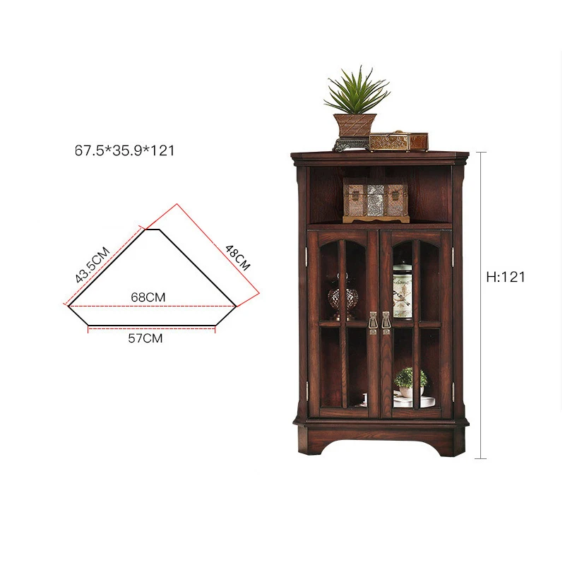 Dropship Corner Cabinet, Wooden Corner Storage Cabinet With USB