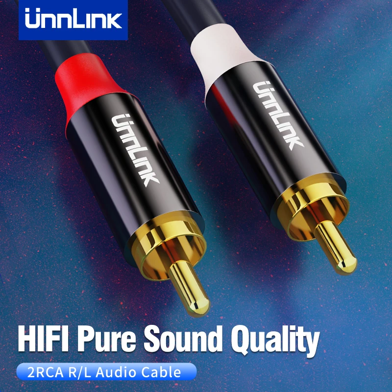 Аудио кабель Unnlink Hifi 2RCA к аудио OFC AV R/L для ТВ CD DVD подключение усилителю динамика 0 5