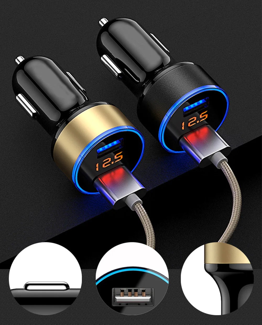 3.1A Dual USB Car Charger With LED Display for Nissan Almera Renault Clio Dacia Logan Megane Espace Kangoo |