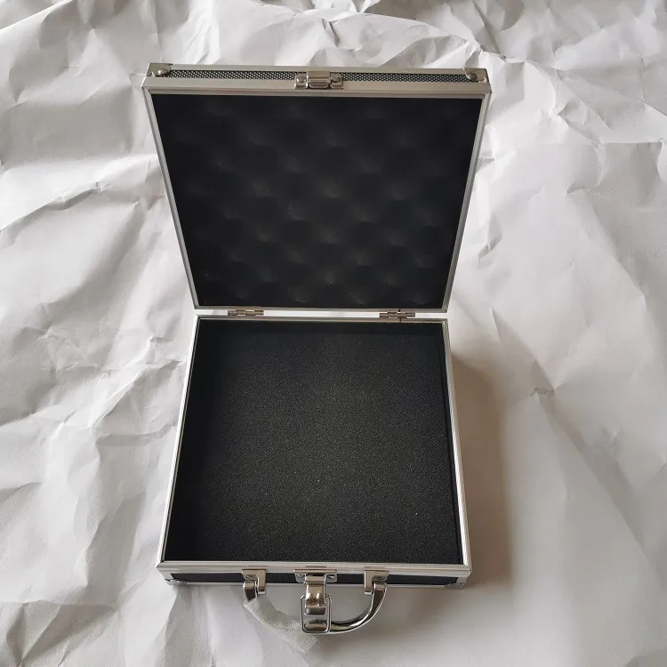 Aluminum Alloy tool case Receiving Packaging Box for Gun Mould Black Small Toolbox with foam lining shipping free
