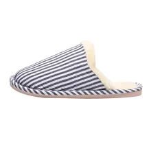 Новые простые тапочки для мужчин, женщин, гостиницы, путешествий, мужчин, пар, в полоску, из флока, теплые, Нескользящие, домашние тапочки домашняя обувь# ZD