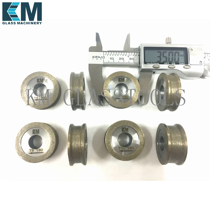 Size:35x12xFA3-24mm(For thickness 3-24mm glass)Peripheral Daimond wheels Flat edge wiht arris,For Hand glass grinding machine.