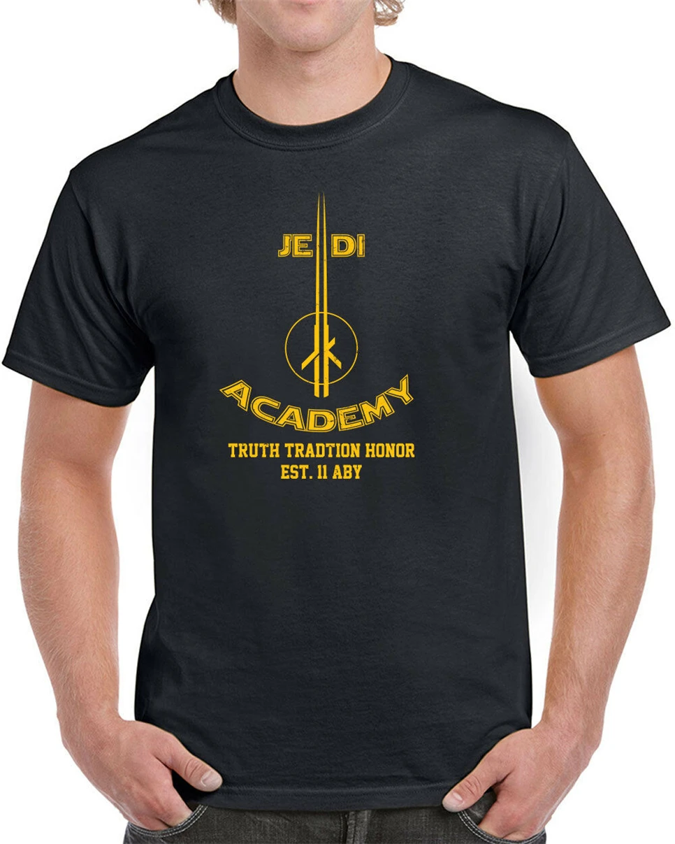 055 Jedi Academy Мужская футболка Веселая Geek Star Lightsaber Wars Nerdy костюм новый подростковый