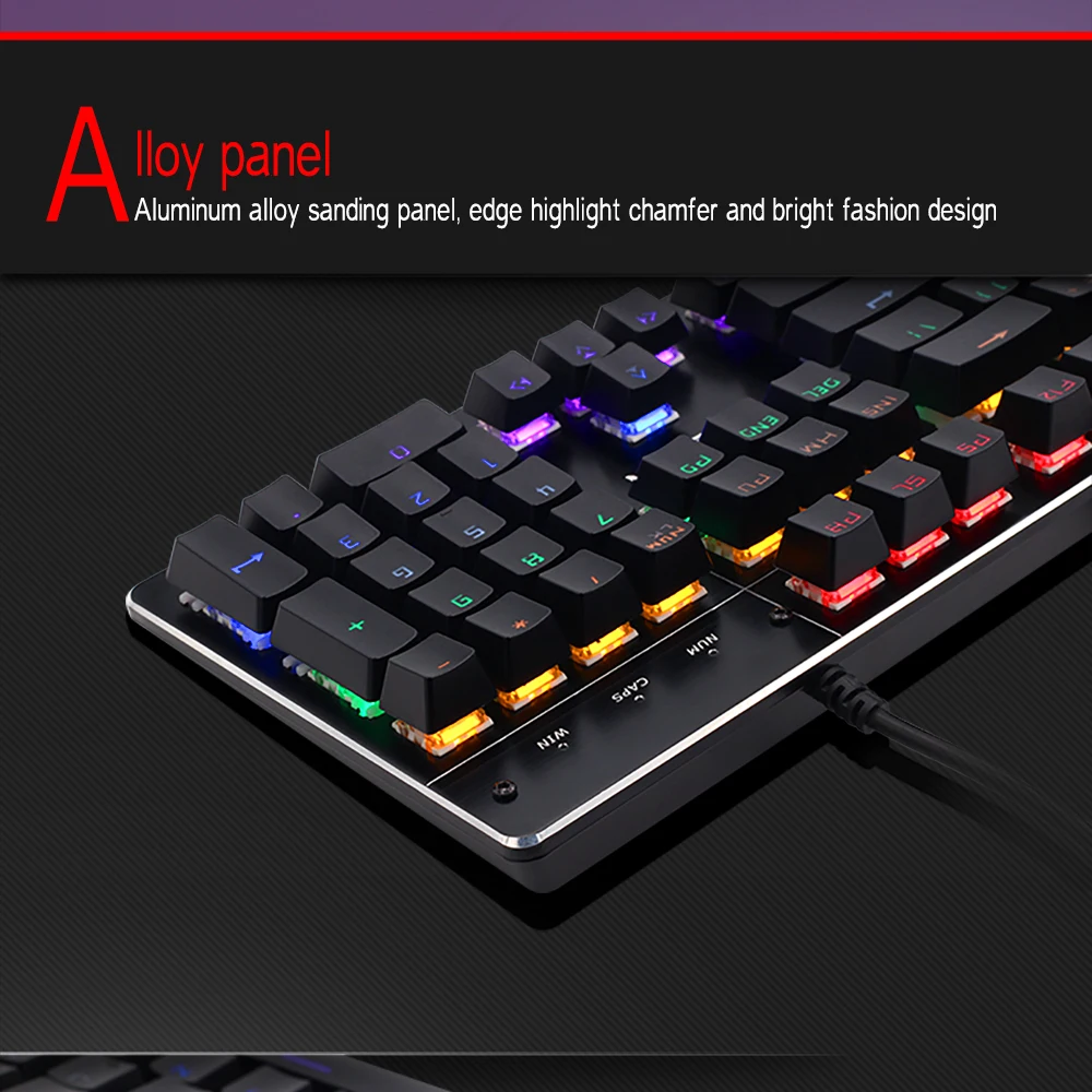 104 клавиша Проводная клавиатура с подсветкой Клавиатура с подсветкой USB RGB эргономичная геймерская клавиатура для планшетного компьютера