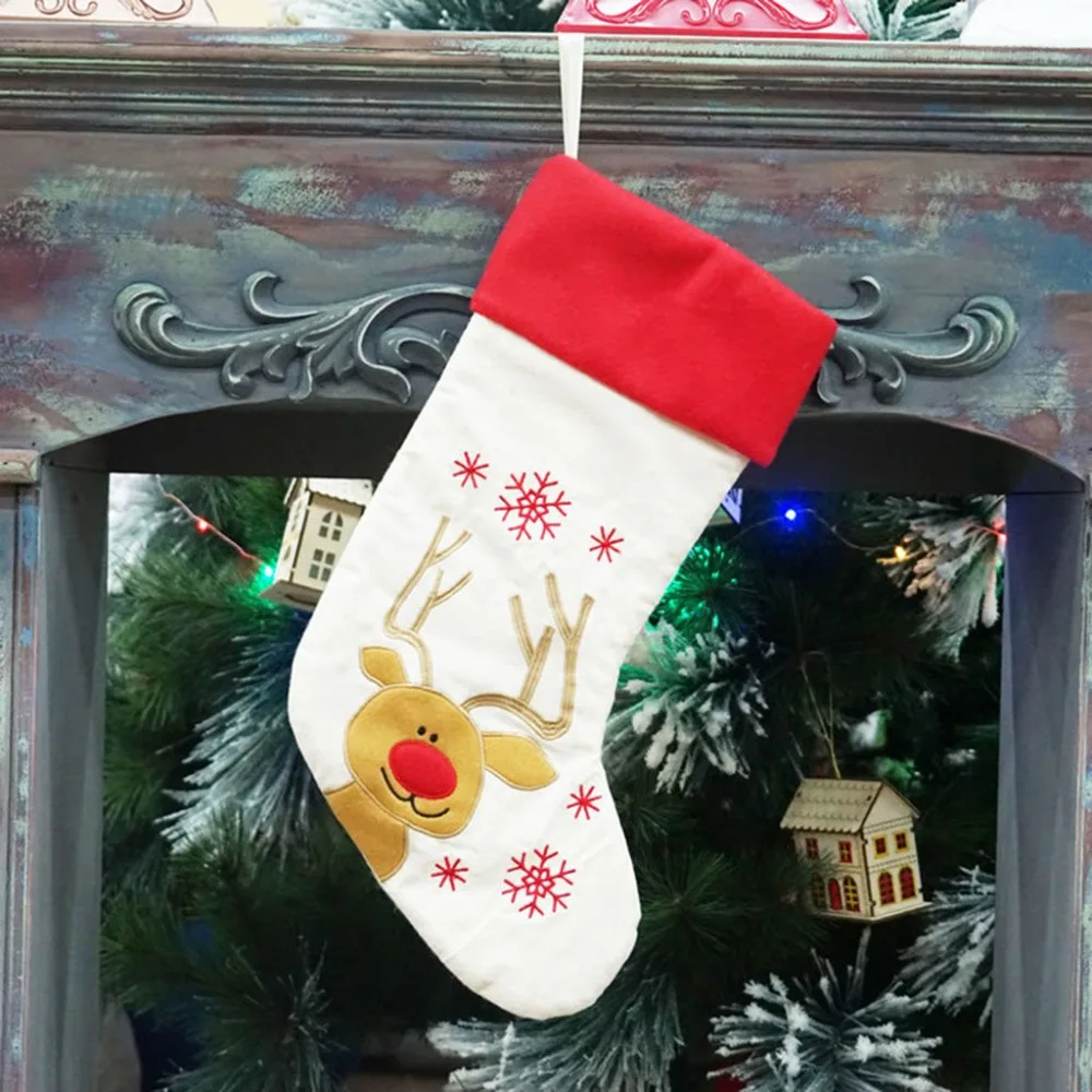 Рождественские чулки года, Подарочная сумка для конфет, рождественская елка, Висячие орнаменты, декоративные украшения, Прямая поставка