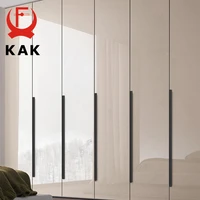 KAK สีดําซ่อนตู้จับอลูมิเนียมห้องครัวจับประตูตู้ดึงลิ้นชักยาวเฟอร์นิเจอร์ฮาร์ดแวร์ 3