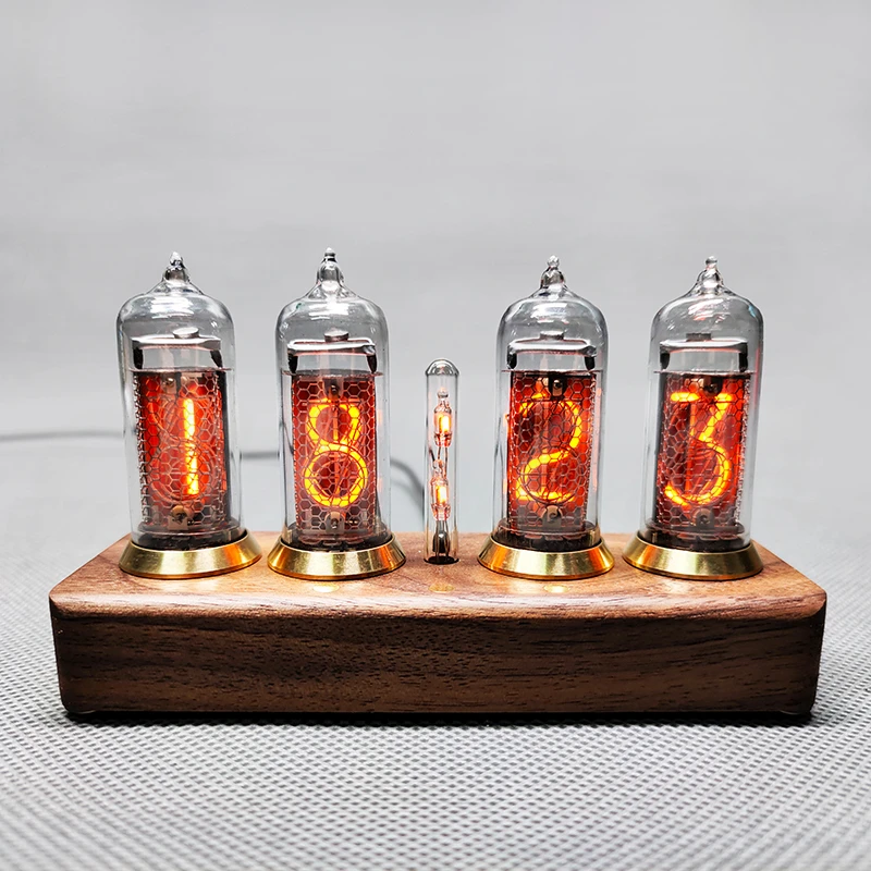 Glow tube bluetooth clock former Soviet Union IN14 glow tube clock digital solid wood desk alarm gift plug-in