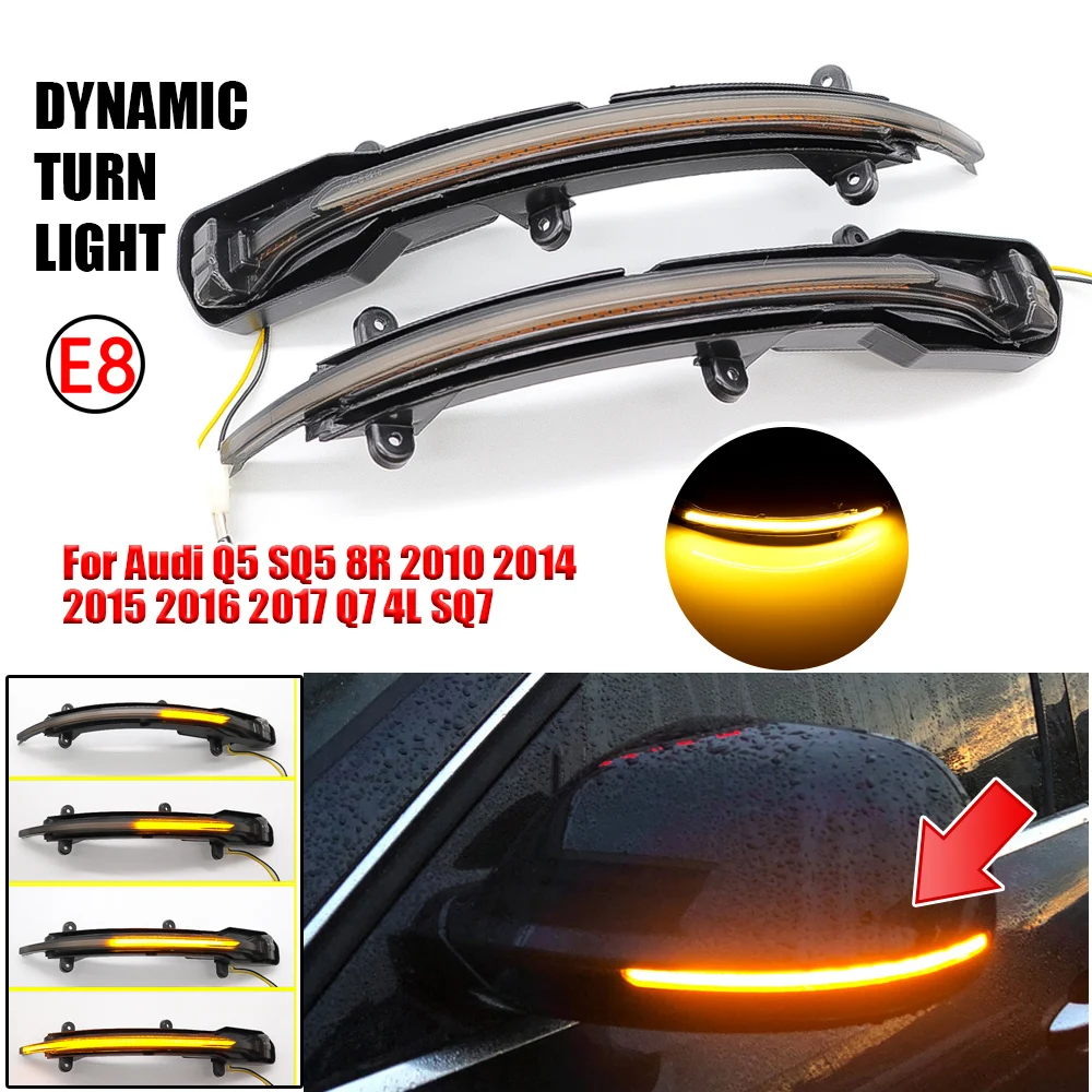Per Audi Q5 Sq5 8R Q7 4L Sq7 Blu Giallo Ripeti Dynamic Led Side Mirror Indicatore Lampada Car Retrovisore Indicatori Di Direzione 2 Pz/Lotto