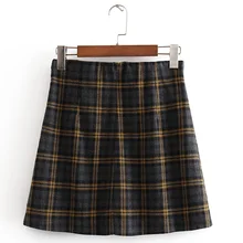 Fandy lokar, клетчатые юбки с принтом, женская модная юбка на молнии, женские элегантные юбки в консервативном стиле, женские юбки IB