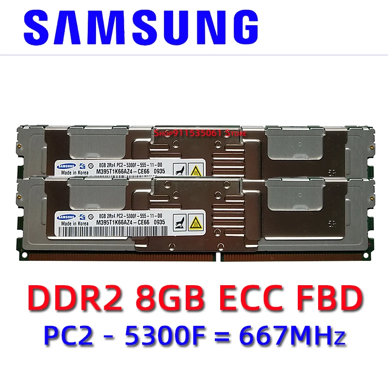 Серверная память Samsung DDR2 4 ГБ 8 16 667 МГц ОЗУ ECC FBD PC2-5300F FB-DIMM с полной буферизацией 240pin