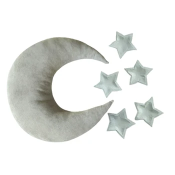 

Cartoon With Stars For Baby Accessories Posing Home Souvenirs Newborn Photography Props Moon-shape Pillow Soft Portable Gift