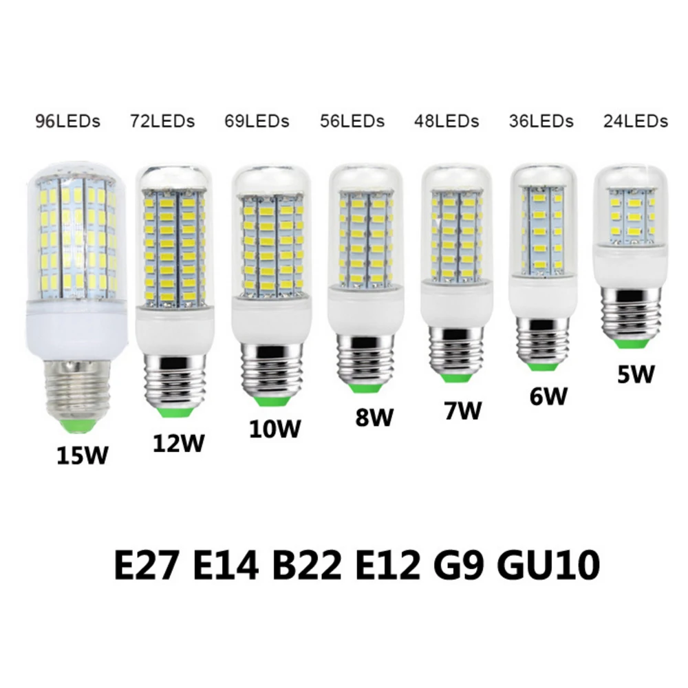 Bright LED Corn Light Bulbs E14 B22 E27 GU10 10W 20W 25W 30W 36 72 96  138LEDs 4014 SMD Lamps Ampoule AC 110V 220V Light Lighting - AliExpress