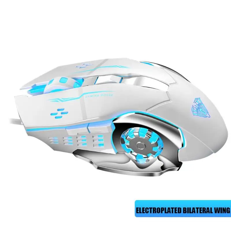 S20 эргономичная Проводная игровая мышь, цветная и яркая, с сильной привлекательной 6 кнопками, 2400 dpi, светодиодный USB, компьютерная мышь, мыши