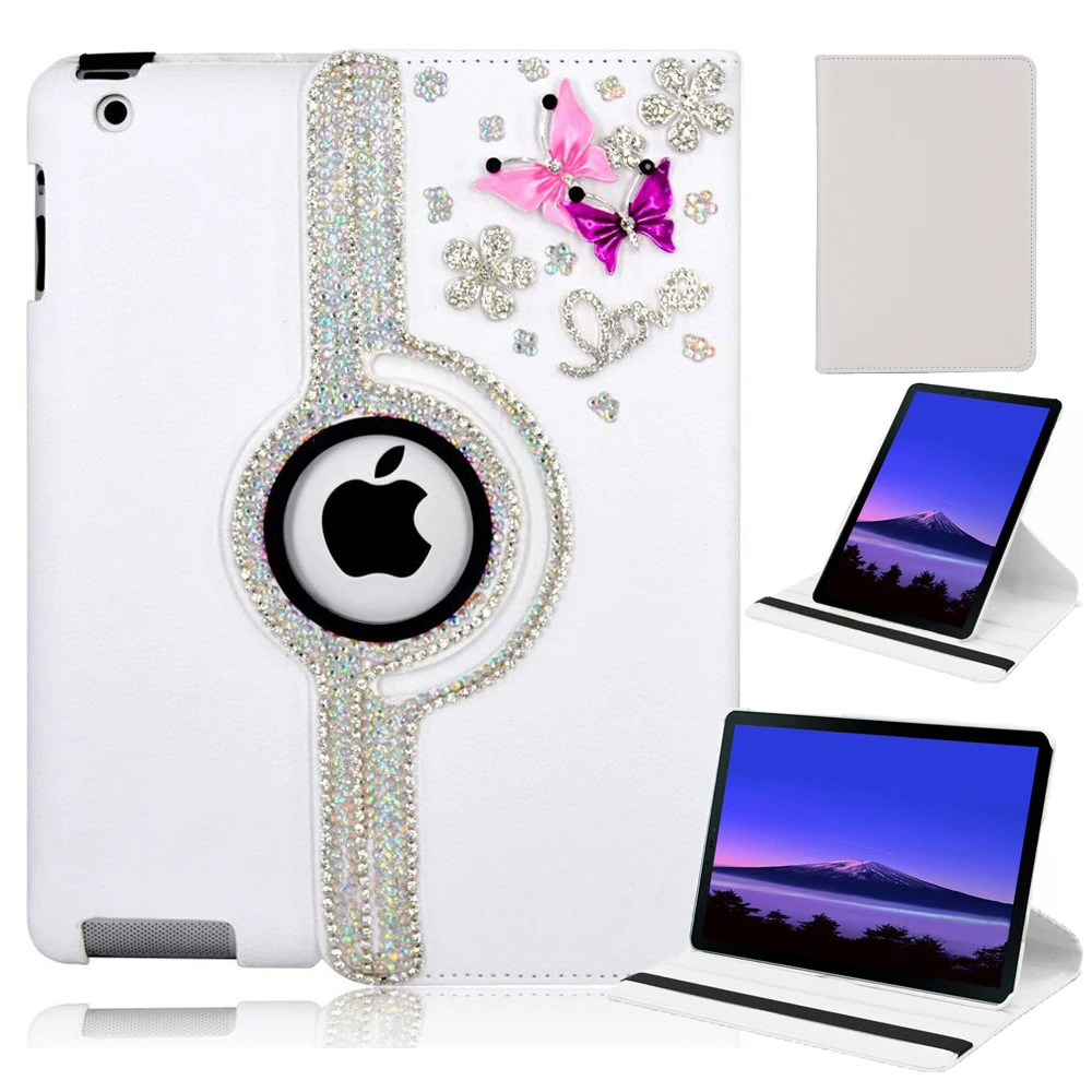 Fashion Handmade Bling Flip Rotating Stand Protector Case for iPad 9.7 2017 Cover 2018 | Компьютеры и офис