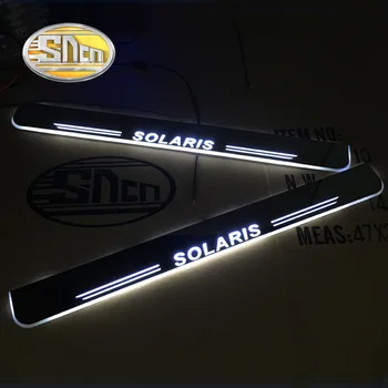 

SNCN Car LED Door Sill For Hyundai Solaris 2011 - 2016 2017 2018 Ultra-thin Acrylic Dynamic LED Welcome Light Scuff Plate Pedal