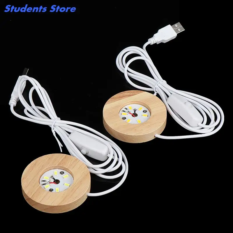 New Wood Light Base Rechargeable Remote Control Wooden LED Light Rotating Display Stand Lamp Holder Lamp Base Art Ornament New