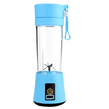 

Top Deals 380Ml Portable Juicer USB Rechargeable 6 Blades Juicer Smoothie Blender Machine Mixer Mini Juice Cup Blue