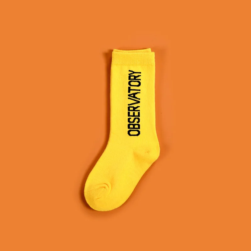Детские носки весенне-осенние хлопковые носки для маленьких девочек и мальчиков однотонные детские носки для дождливой погоды модные размеры s, m, l - Цвет: Цвет: желтый