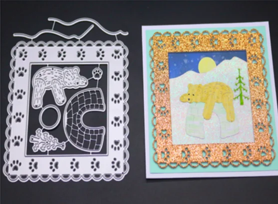 YINISE металлические режущие штампы для трафареты для скрапбукинга торта на день рождения DIY бумажные открытки в альбом для изготовления штампов - Цвет: 10.6x12.5cm