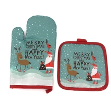 Противо-крутые перчатки для выпечки, микроволновая печь, изоляционный коврик, рождественские принадлежности, коврики и Прихватки для барбекю или кухни