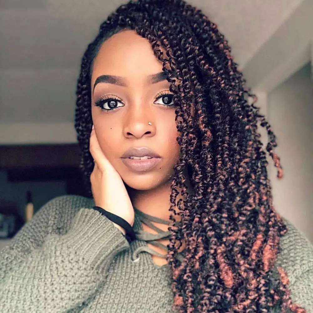 Spring Twist Ombre Colors Crochet Braids Synthetic Braiding Hair