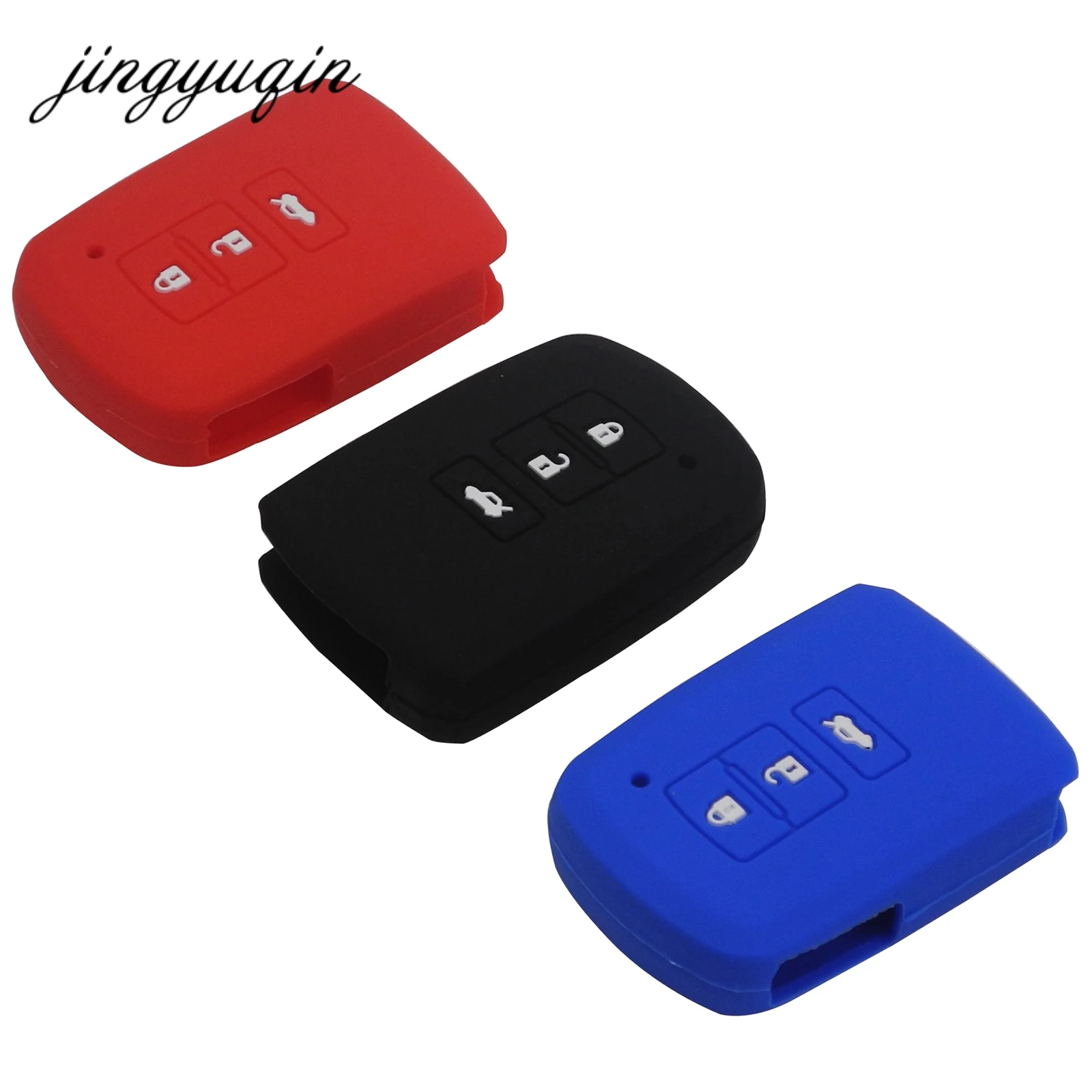 

jingyuqin New Silicone Smart Key Case for Toyota Camry 7 Highlander 3 Button Smart Car Key Cover