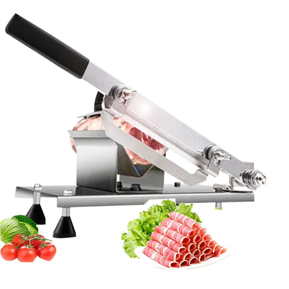 

Manual Frozen Meat Slicer Household Stainless Steel Slicing Machine Bacon Herb Ginseng Nougat Cutter