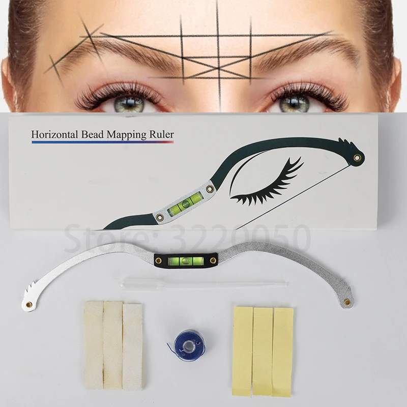 Microblading, профессиональные инструменты для отображения бровей, макияж бровей, позиционирование, серебро, Перманентный макияж, тату, металл, идеальная форма
