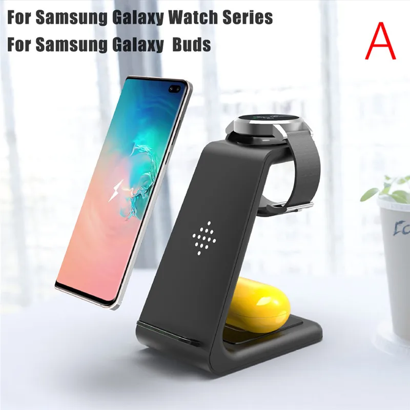3 в 1 Qi Беспроводная зарядная подставка для samsung Galaxy Watch/Buds/Smartphone для IPhone AirPods/AirPods Pro Apple Watch 5/4/3/2/1