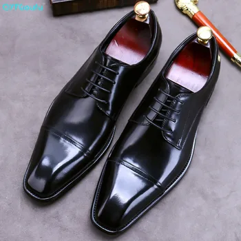 

QYFCIOUFU 2020 Men Formal Shoes Genuine Cow Leather Business Shoes Quality Men Dress Office Luxury Shoes Male Breathable Oxfords