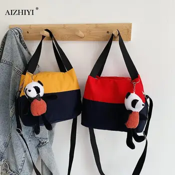 

Simple Canvas Crossbody Bags Women Hit Color Daily Travel Outdoor Shoulder Messenger Handbag Pouch