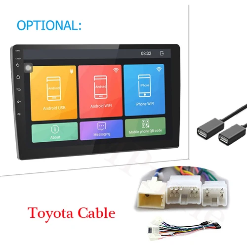 Toyota Cable AMPrime " Android автомобильный Радио 2 Din мультимедийный плеер gps навигация авто стерео wifi Bluetooth FM видео плеер Mirrorlink камера - Цвет: Toyota Cable