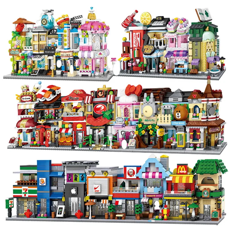 LOZ Mini Street View City строительные блоки DIY сборка Обучающие кирпичи 3D архитектура модели магазин детский подарок рождественские игрушки