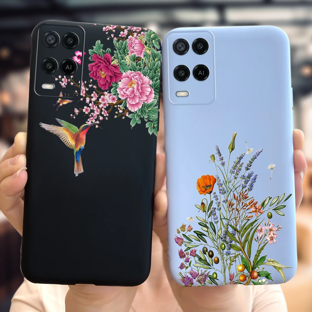 Мягкий чехол для OPPO A54 CPH2239 защитный с изображением свежих цветов 5G CPH2195 мягкий