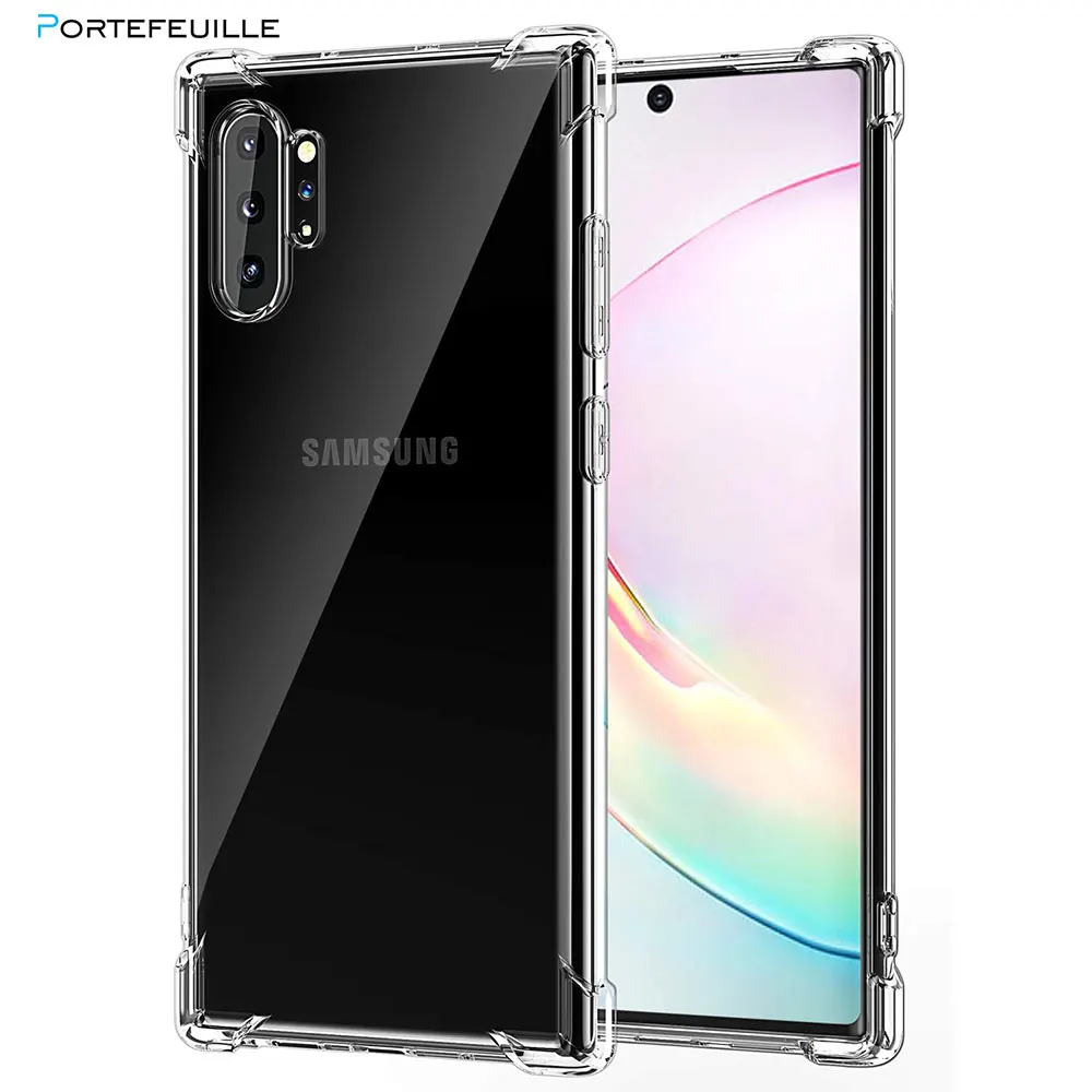 Case For Samsung Galaxy Note 10 Plus 9 S10 S9 S8 S10e Shockproof Crystal Clear Slim Soft TPU Protective Cover Phone Accessories |