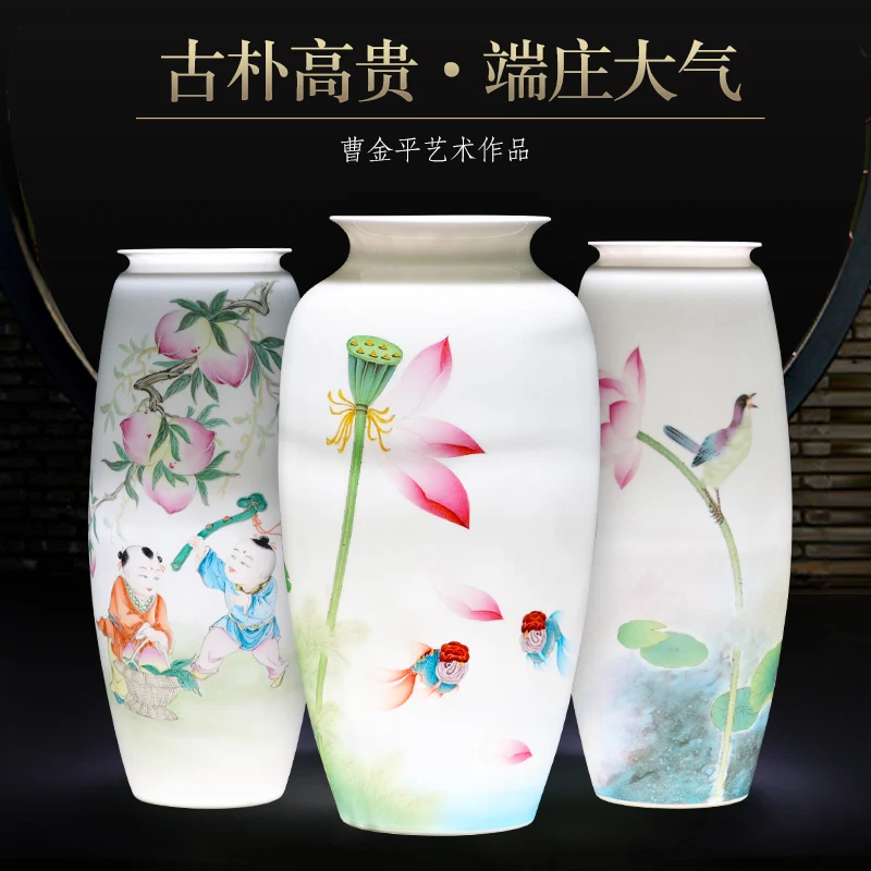 

Jingdezhen Ceramics China Style Home Hand Painted Vase Decoration Best Traditional Craft Handmade Good Luck Fortune Full House 3