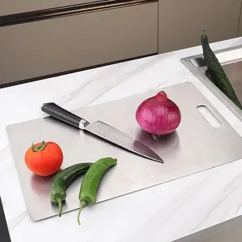

Hot Sale Stainless Steel Brushed Durable Cutting Board Chopping Board for Home Kitchen Use Non - slip Fruit