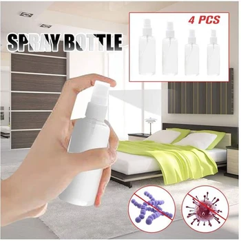 

4pcs Transparent Empty Hand Sanitizer Bottles 50ml/100ml Portable Refillable Bottle Soap Hand Sanitizer Alcohol Dispenser