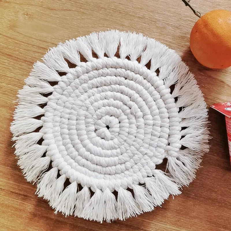 Богемный стиль ручной работы салфетки DIY круглый коврик под чашку кофе чай напиток подставки Изоляционные колодки кухня домашний декор