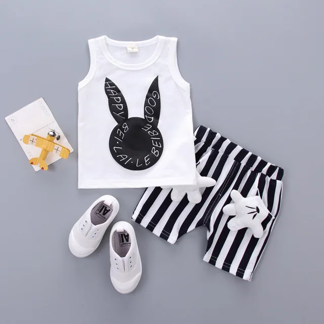 F10-white Модная одежда для маленьких мальчиков летний костюм с короткими рукавами для малышей Детская Хлопковая футболка повседневные штаны в клетку с пятью звездами - Цвет: F10-white