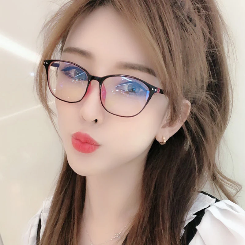 

Anti-blue light flat mirror female glasses round frame male non-degree radiation-proof mobile computer glasses