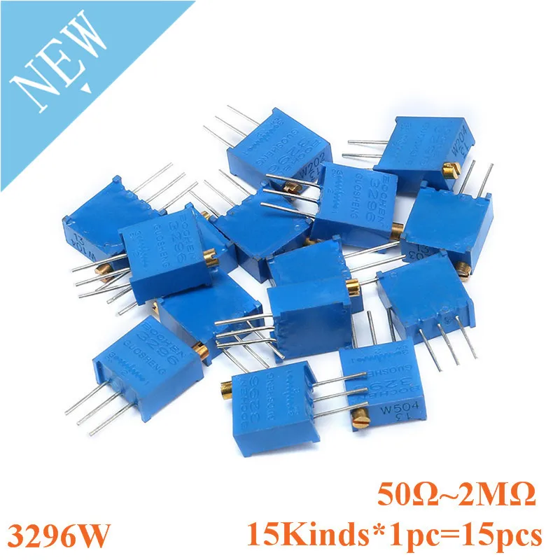 15 шт. = 15kinds * 1 шт 3296W 3296 50 100 200 500 K 2K 5K 10K 20K 50K 100K 200K 500K м 2 ом 101 подстроечный машинка для