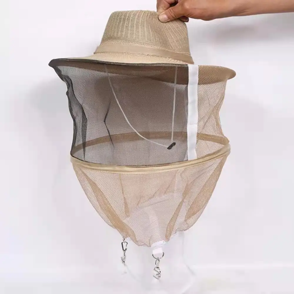 Beekeeper Protective Hat Anti Bee Fabric Nylon Net Veil Head Face Yarn Hat Beekeeping Protector Cap Beekeeper Cowboy Comfortable