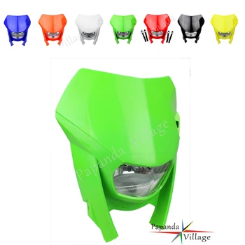 

Green H4 12V Hi/ Lo Beam Motocross Headlight Head lamp Mask Dual Sport for Kawasaki KX KLX KXF 65 85 100 250 450 F 110 140 F 650