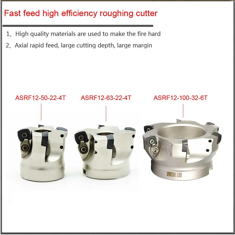 ASRF50/63/80/100 Mm Voor SDMT120512 Snelle Feed Hoge Efficiëntie Voorbewerken R4 R5 Frees Hoofd, axiale Bewerking Snijkop