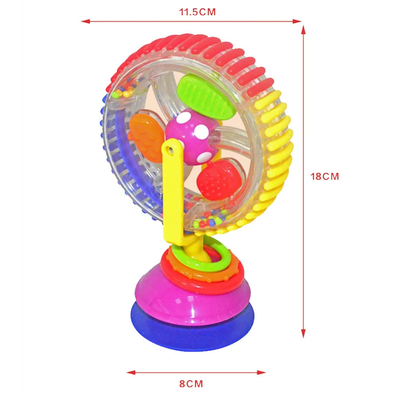 

Hot Sales Product Infant Creative Educational Toy Three-Color Rotating Ferris Wheel with Trolley Sucker Toy Windmill